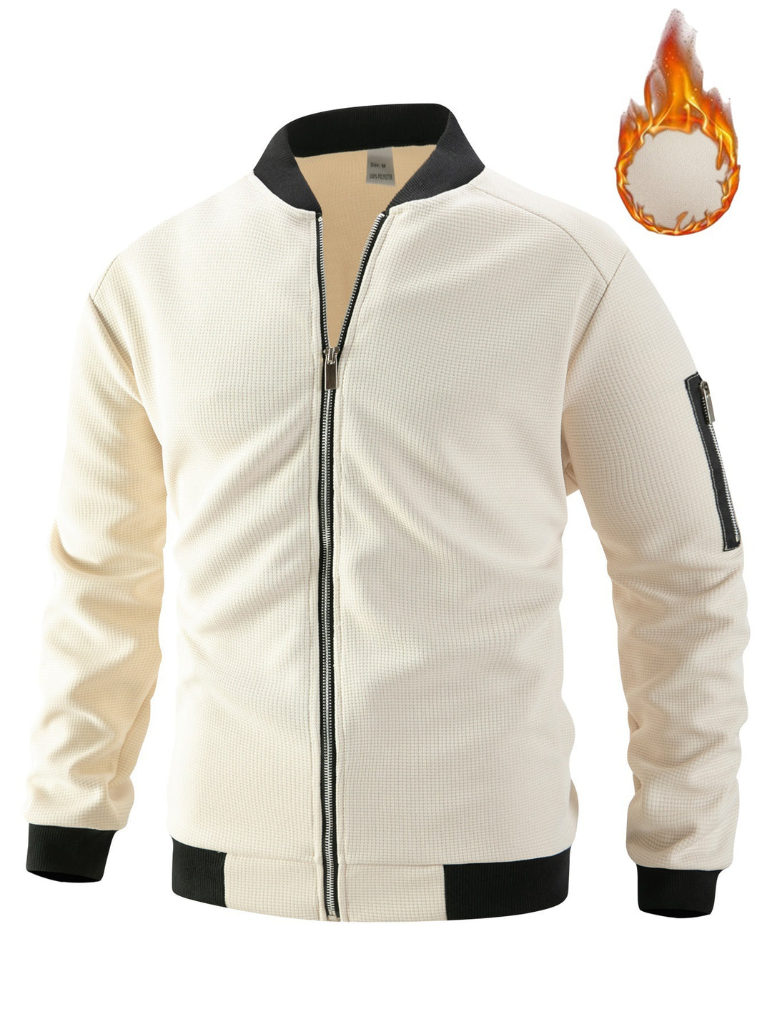 Men's sporty bomber jacket with textured material and practical side pockets Lisslune
