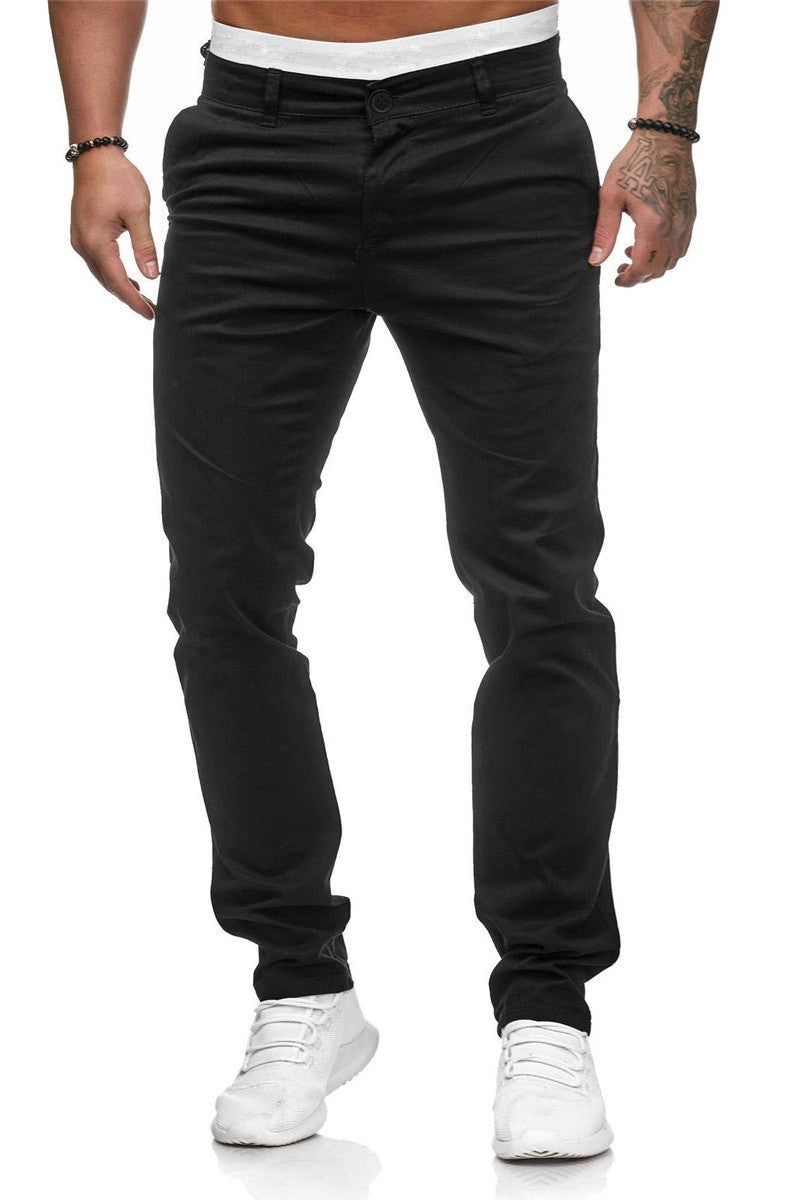 Men's Tailored Slim-Fit Chino Pants Lisslune