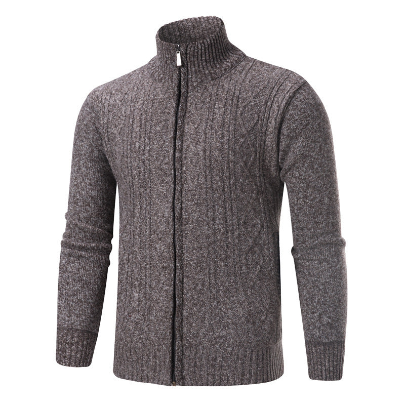 Men's stylish knit sweater with stand-up collar Lisslune
