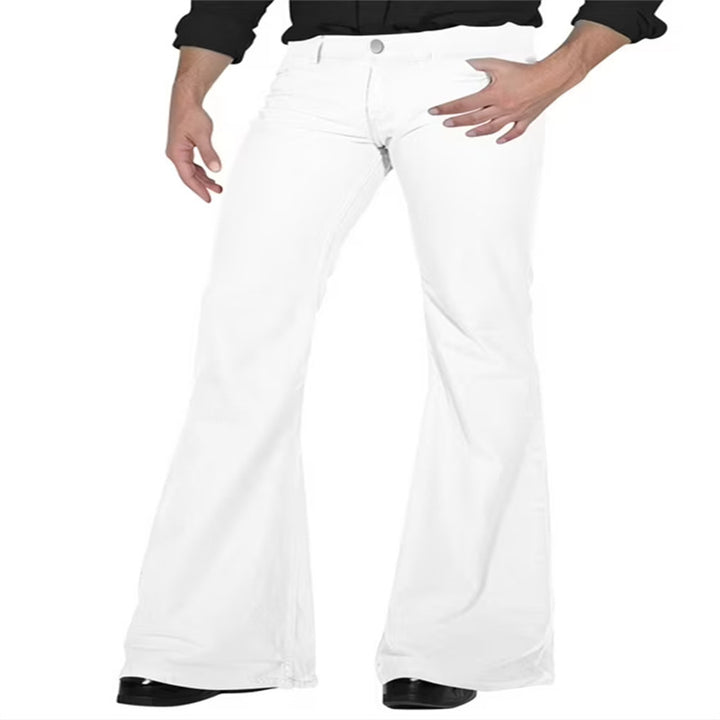 Men's fashionable flared pants with high waist and elastic material Lisslune