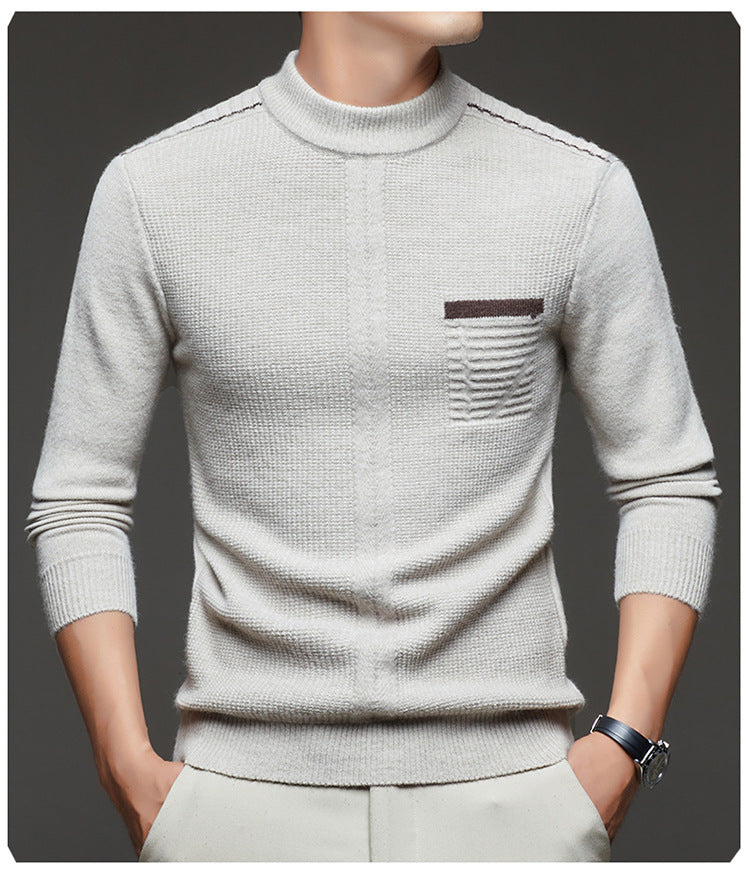 Men's timeless fine knit sweater with structured design Lisslune