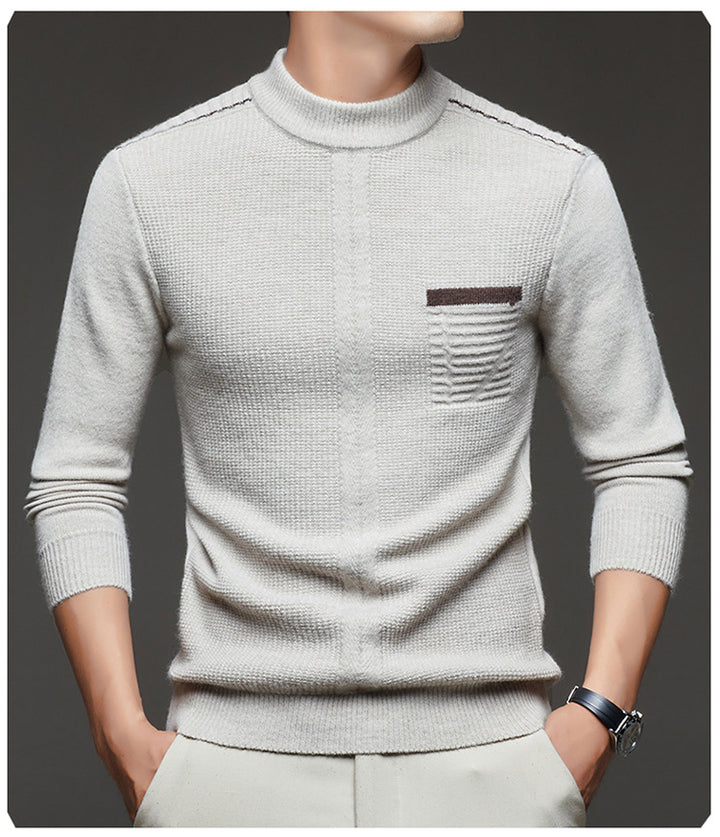 Men's timeless fine knit sweater with structured design Lisslune