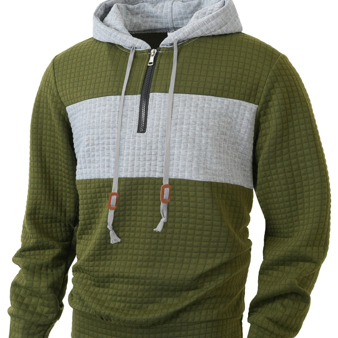 Men's hoodie with 1/4 zipper and textured design Lisslune