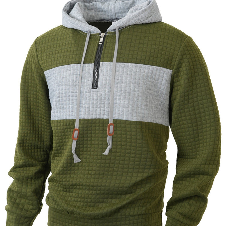 Men's hoodie with 1/4 zipper and textured design Lisslune