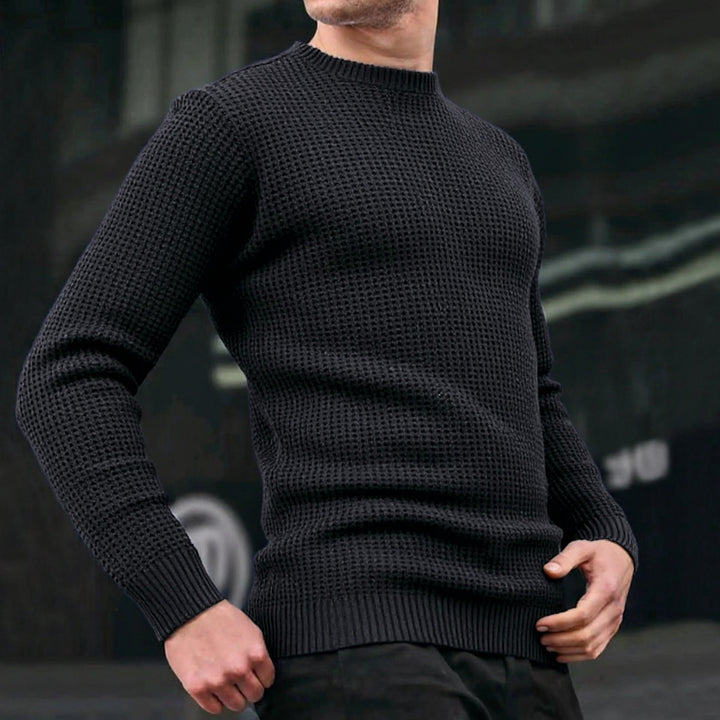 Men's loose-knit sweater with waffle pattern Lisslune