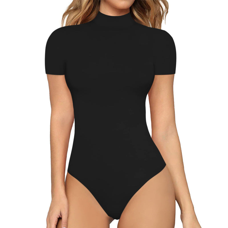 Women’s bodysuit with high collar and short sleeves Lisslune