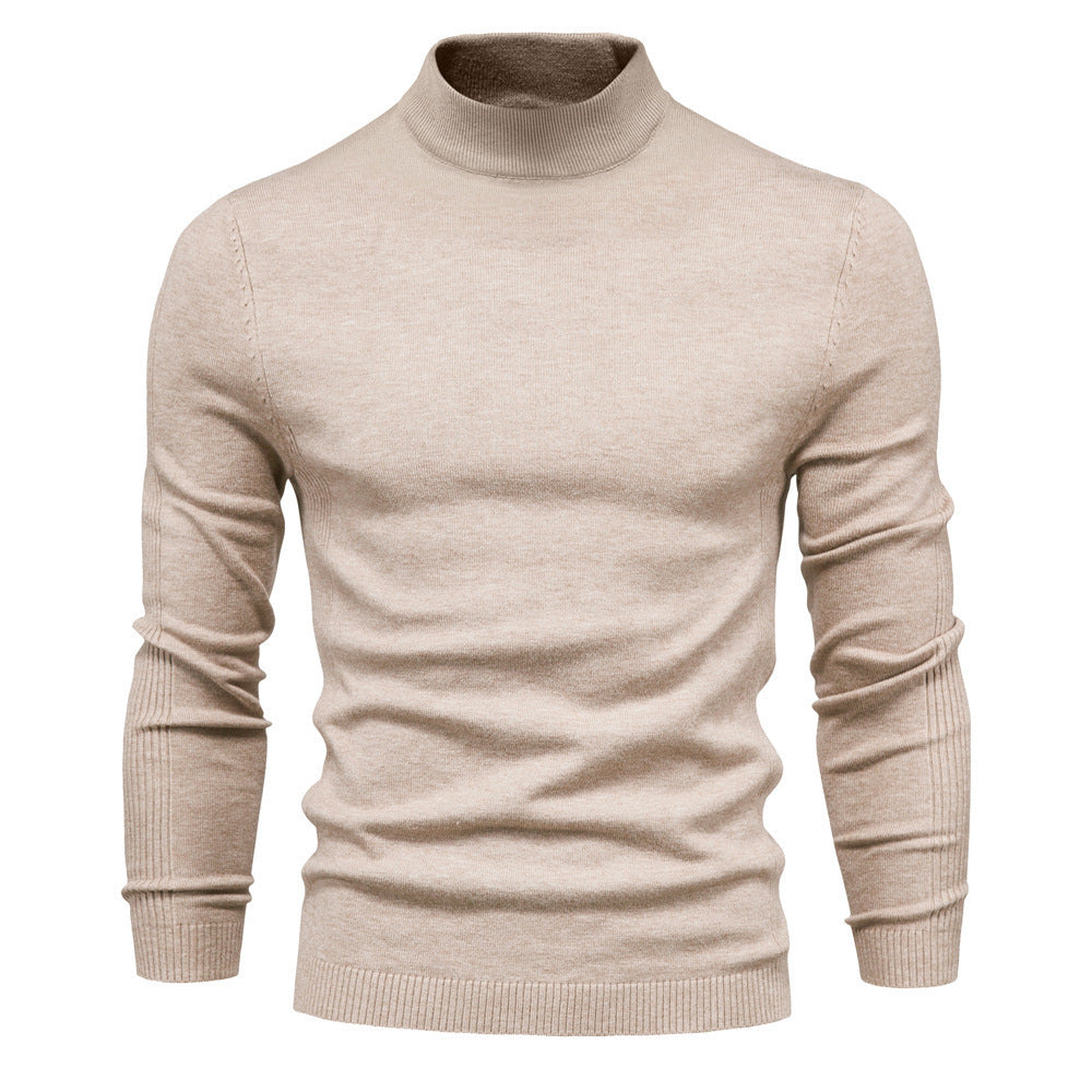 Men's fine knit pullover with high collar and modern design Lisslune