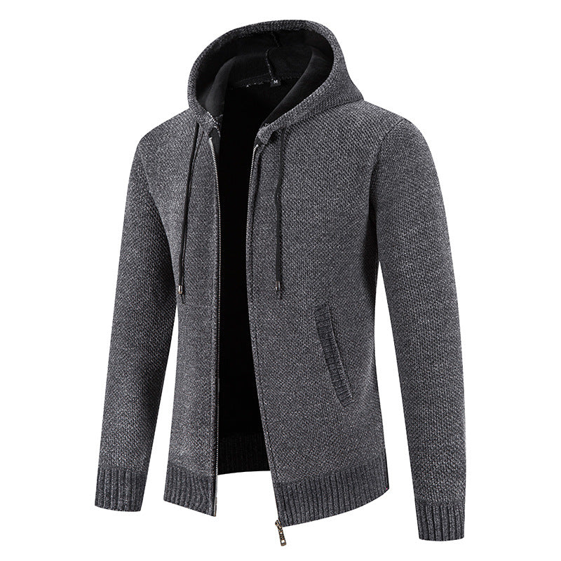 Men's cardigan with hood and textured design Lisslune