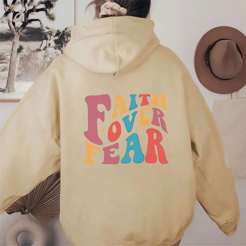 Women's hoodie with creative lettering and soft inner fleece Lisslune