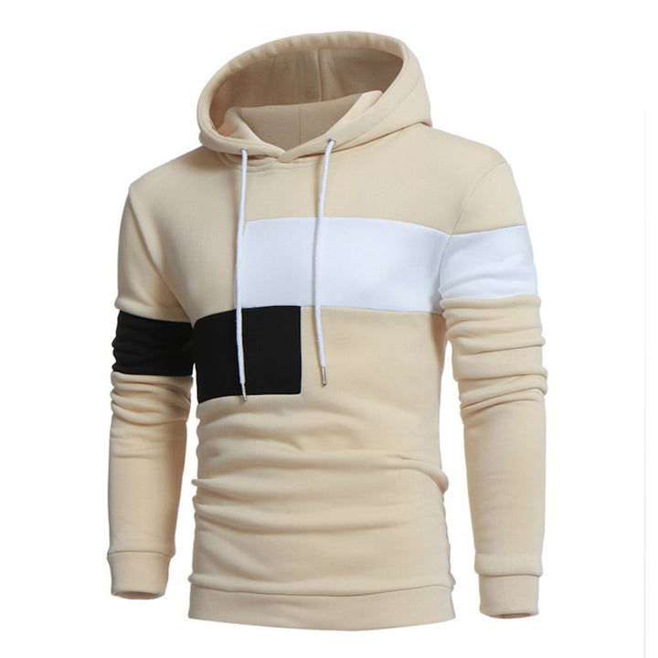 Men's sporty hooded sweatshirt with color block design Lisslune