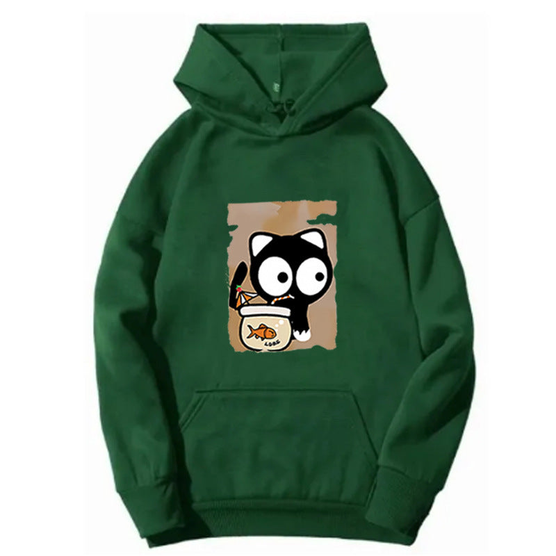 Women's hooded sweatshirt with cute cat design Lisslune