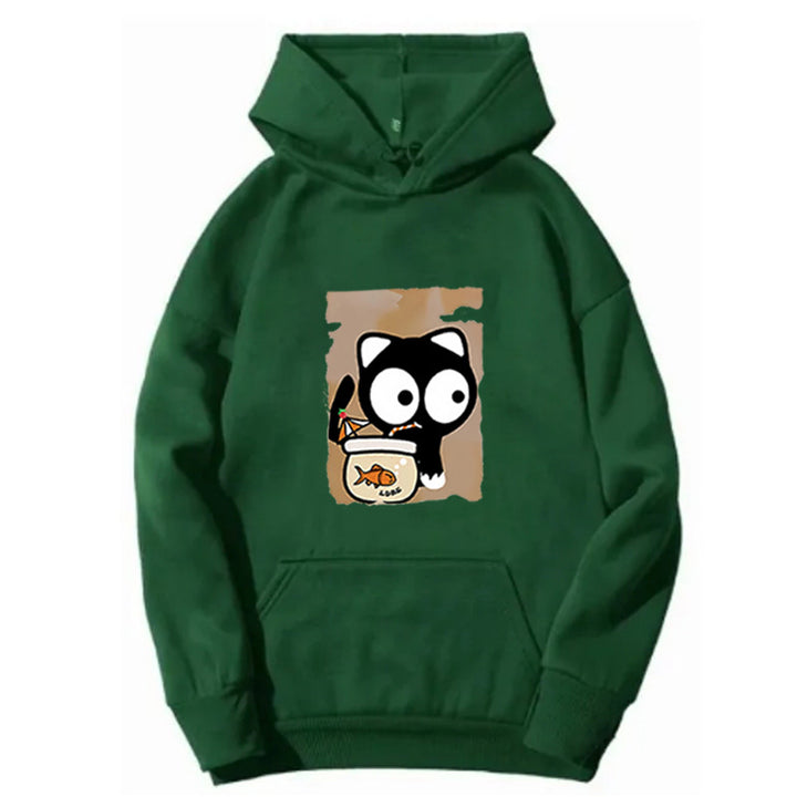 Women's hooded sweatshirt with cute cat design Lisslune
