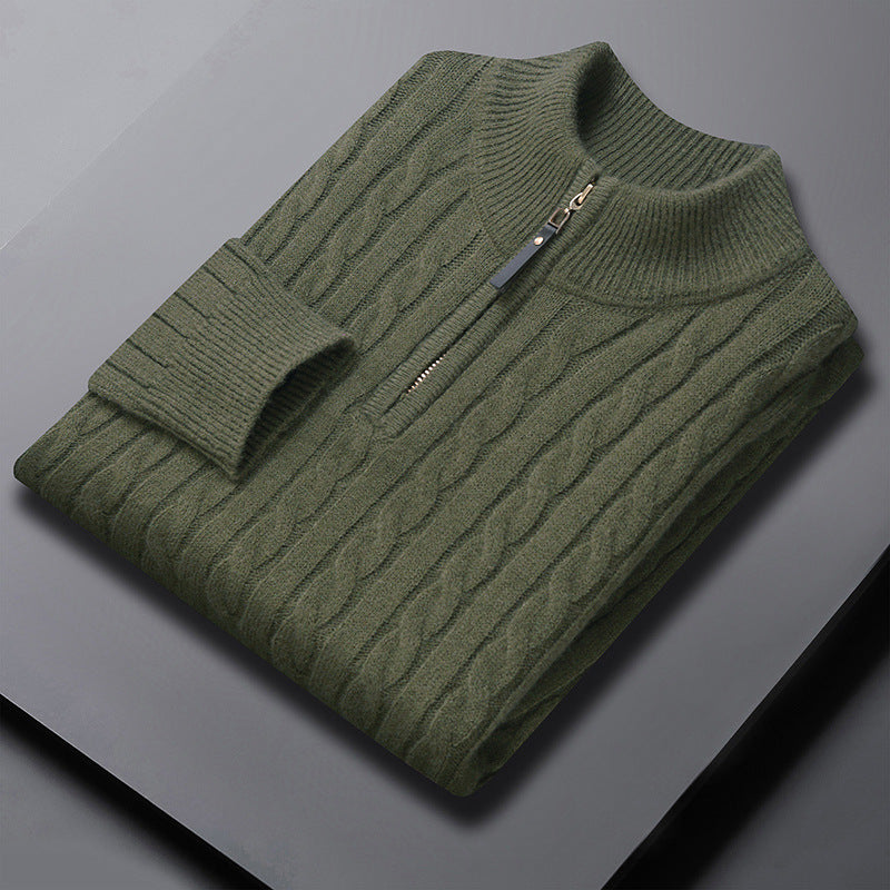 Men's High-Quality Sweater with Textured Zipper Lisslune