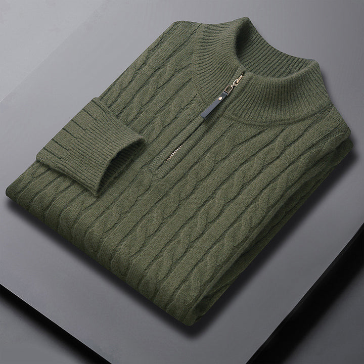 Men's High-Quality Sweater with Textured Zipper Lisslune