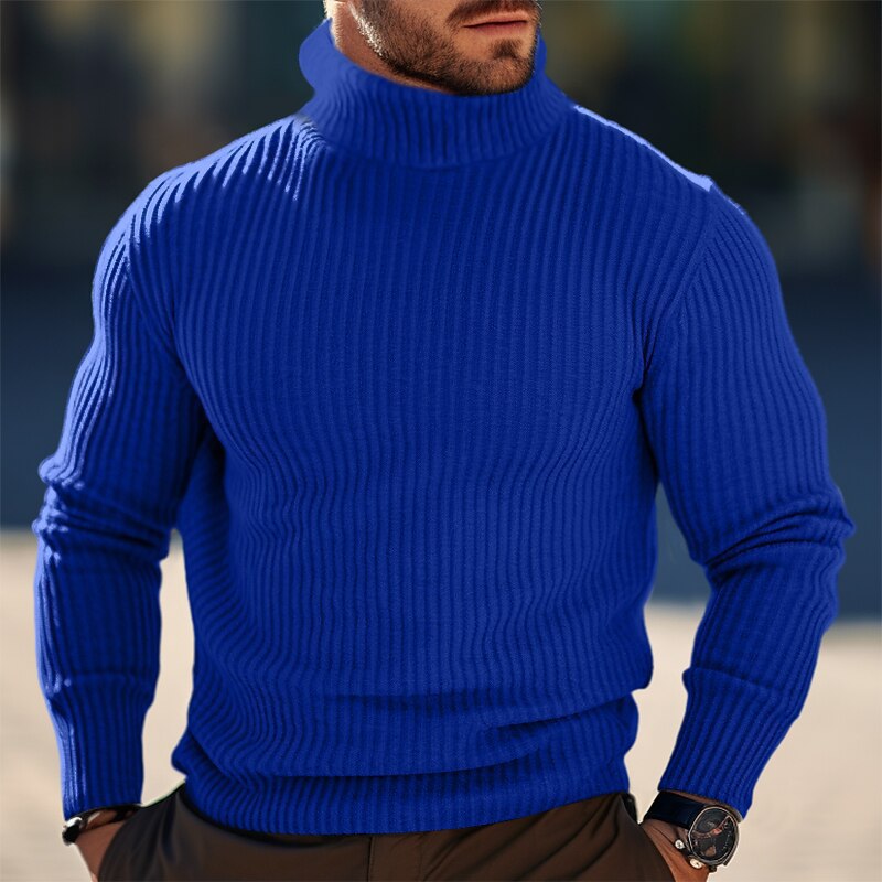 Men's Stand Collar Sweater made of textured knit Lisslune