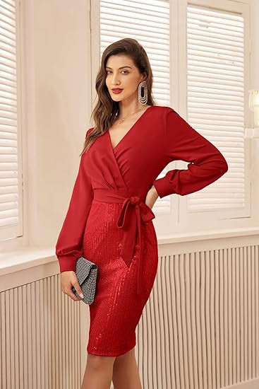 Women's wrap dress with sparkling details