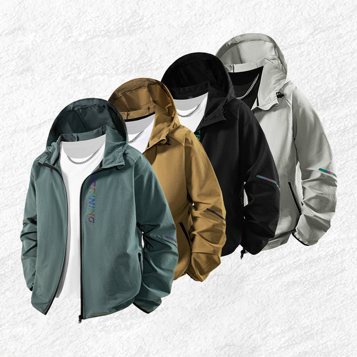 Men's functional sports jacket with water-repellent coating and adjustable hood Lisslune