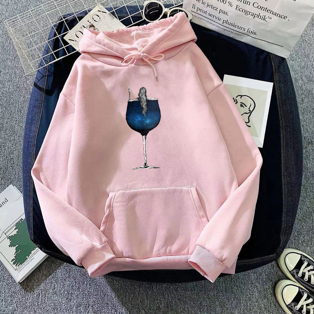 Women's hoodie with creative cocktail design Lisslune