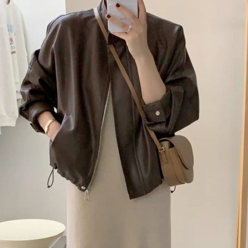 Women's leather jacket with oversized cut and modern details Lisslune