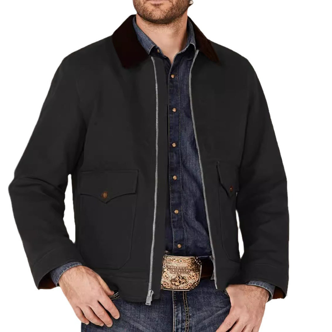 Men's rustic utility jacket with practical pockets Lisslune