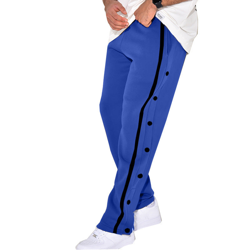 Men's sporty joggers with side snap button closure and elastic waistband Lisslune