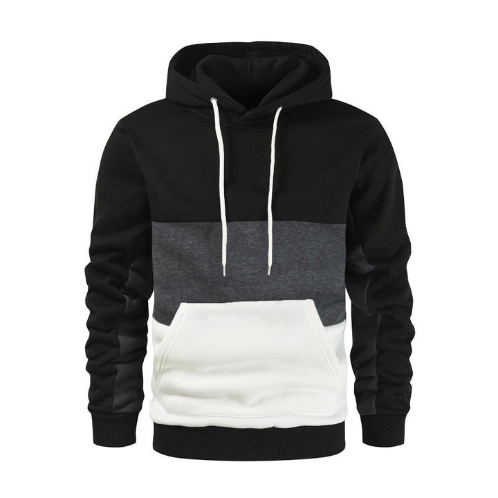 Men's sporty hooded sweatshirt with contrasting color block design Lisslune