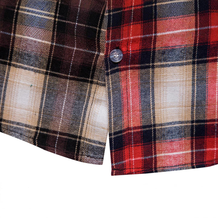Men's shirt with integrated hood in trendy check design Lisslune
