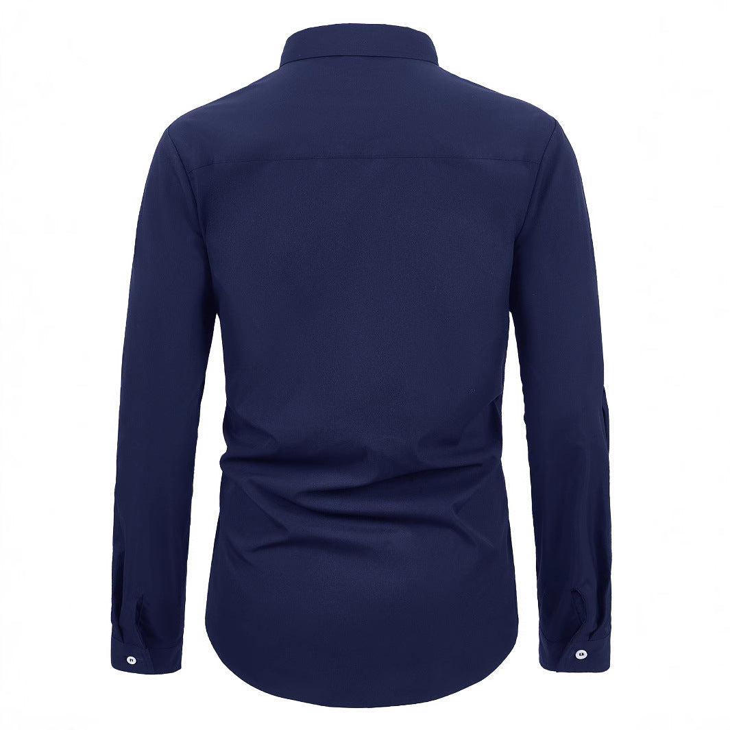 Men's Elegant Short Sleeve Shirt with Asymmetric Design Lisslune