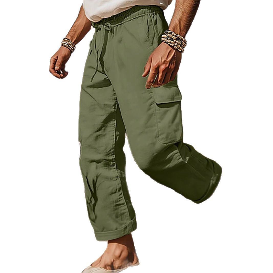 Men's cargo pants with elastic waistband and practical side pockets Lisslune