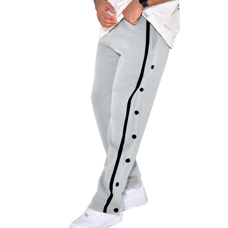 Men's Sporty Jogging Pants with Practical Snap Buttons Lisslune