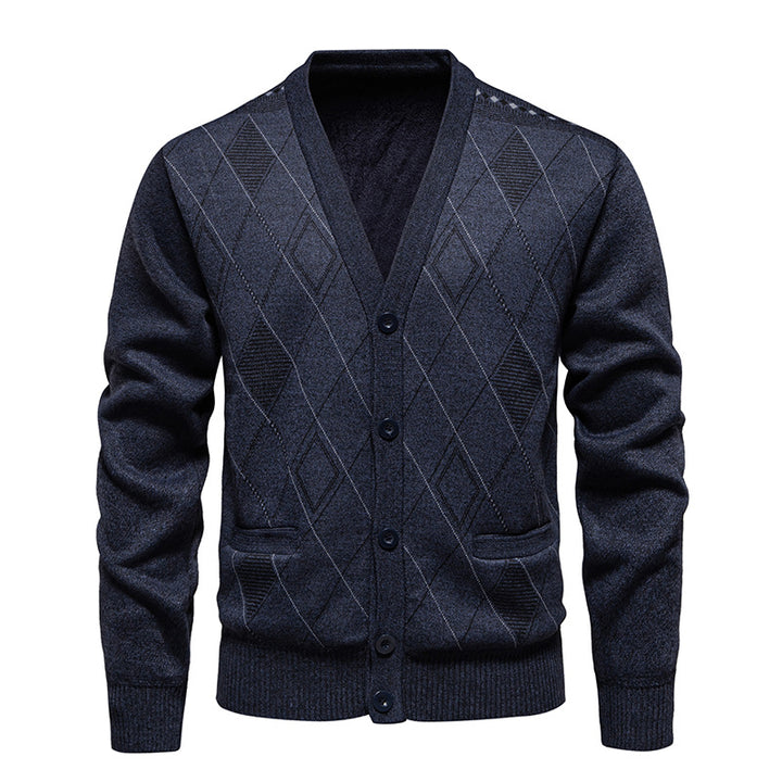 Men's stylish cardigan with diamond pattern Lisslune