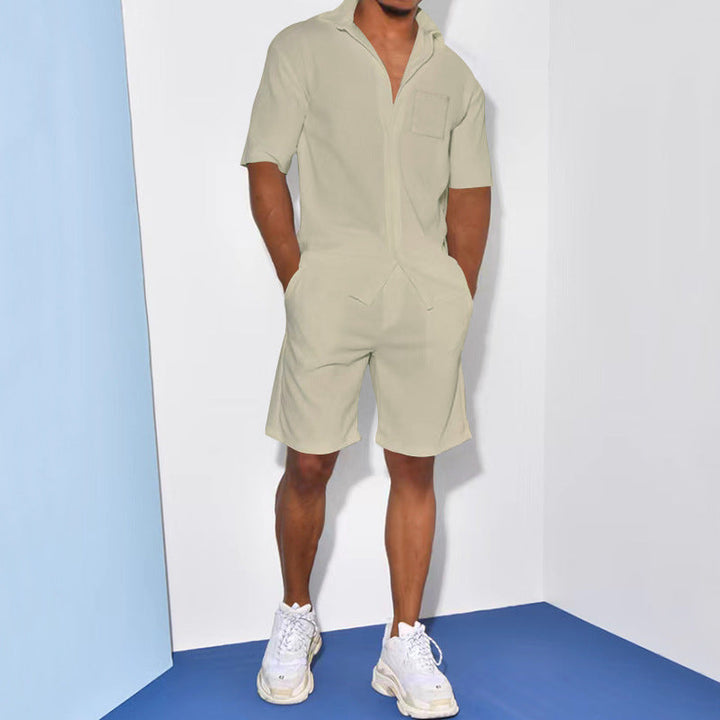 Men's Stylish Overall with Practical Pockets and Sporty Flair Lisslune