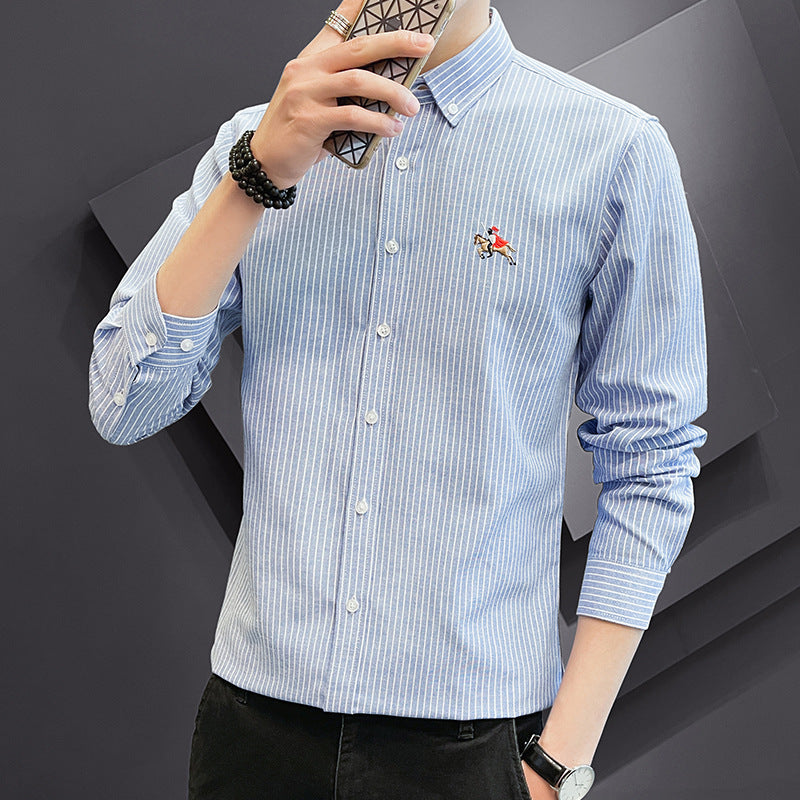 Men's checked leisure shirt with elegant standing collar Lisslune