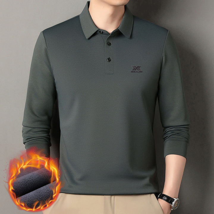 Men's Long Sleeve Polo Shirt made of thermal insulating material Lisslune