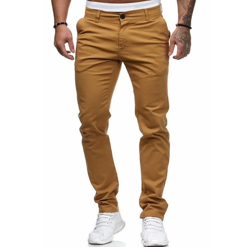 Men's Tailored Slim-Fit Chino Pants Lisslune
