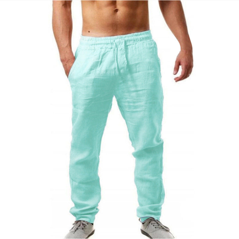 Men's airy linen pants in relaxed fit with practical drawstring Lisslune