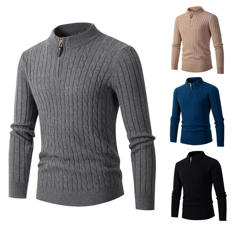 Men's knitted pullover with high collar Lisslune