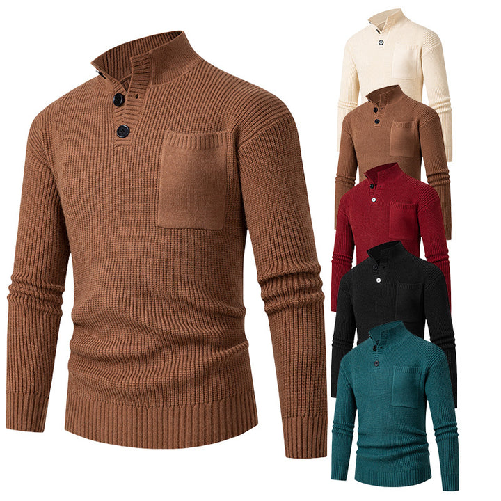 Men's High-Quality Sweater with Modal Pattern and Chest Pocket Lisslune