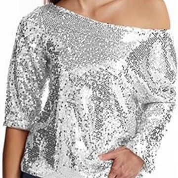 Ladies Sparkling Sequin Blouse Lisslune