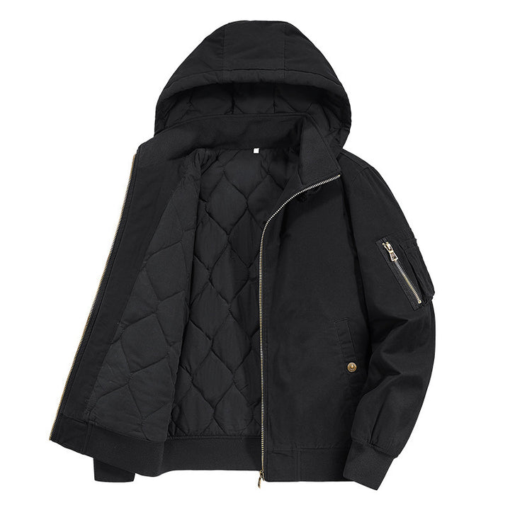 Men's winter jacket with removable hood Lisslune