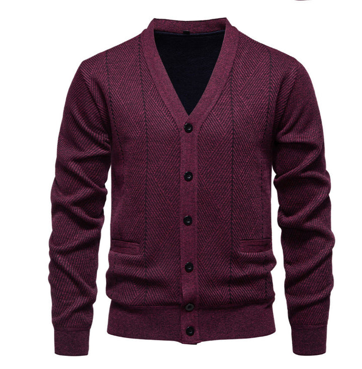 Men's fashionable cardigan with unique diamond pattern Lisslune