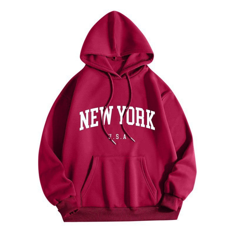 Women's hoodie with stylish New York print Lisslune