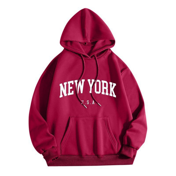 Women's hoodie with stylish New York print Lisslune