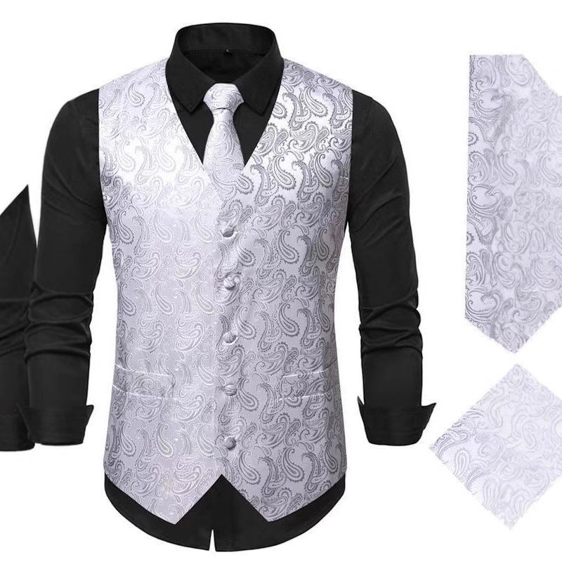 Men's elegant waistcoat with paisley pattern Lisslune