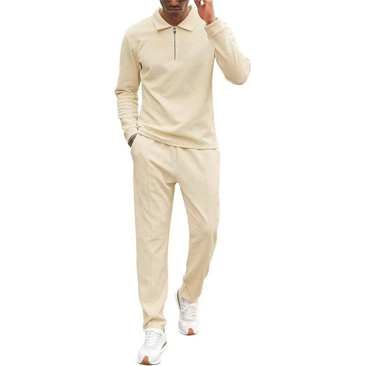 Men's casual leisure sweat set with textured fabric Lisslune