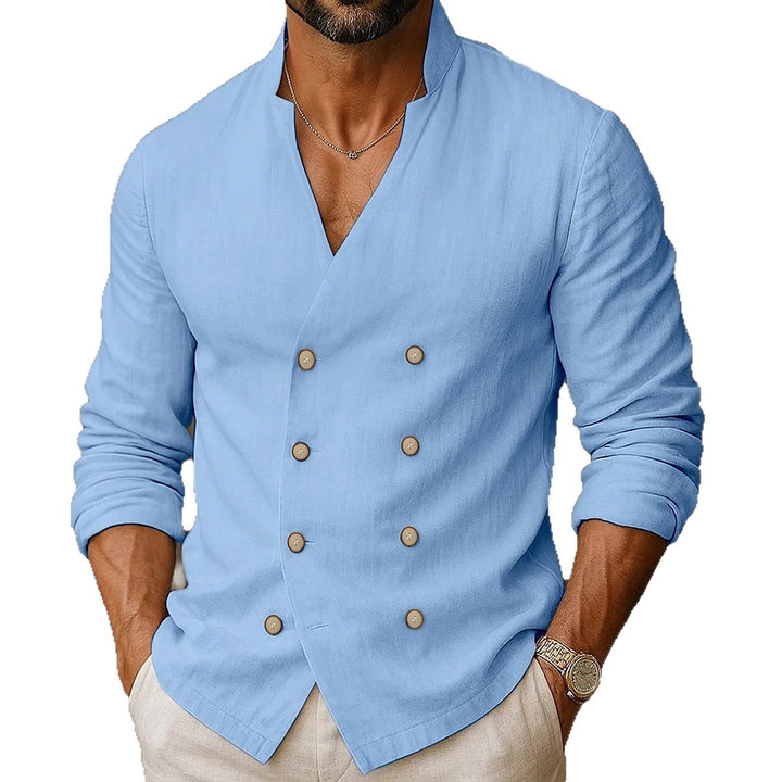 Men's stylish shirt with double button placket Lisslune
