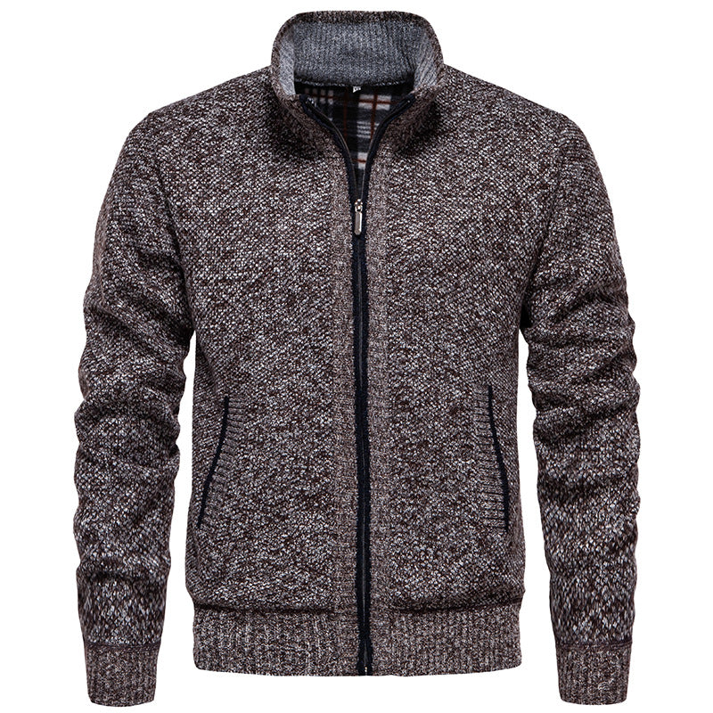 Men's stylish cardigan with high collar and practical pockets Lisslune