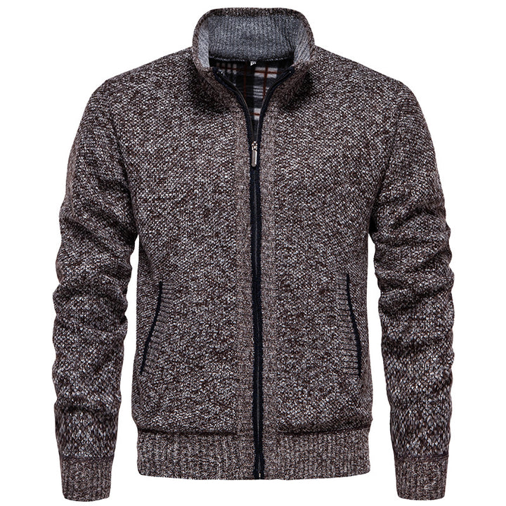 Men's stylish cardigan with high collar and practical pockets Lisslune