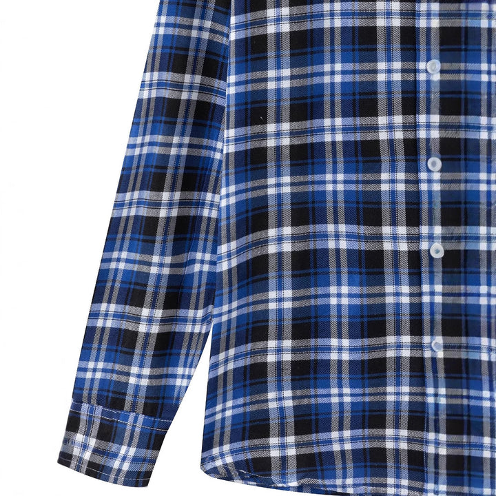 Men's casual flannel shirt in modern check design Lisslune