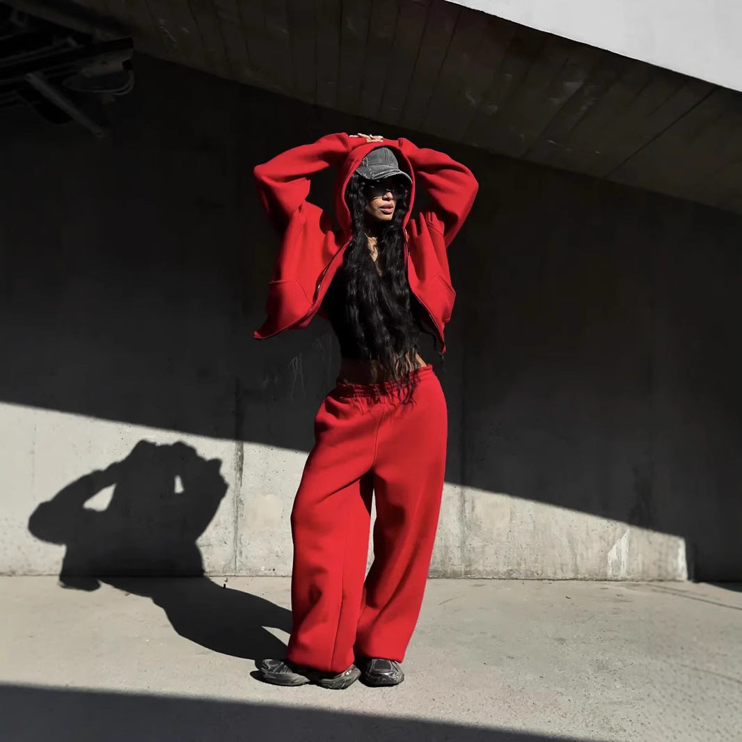 Women Relaxed-Fit Hoodie and Jogging Pants Set Lisslune